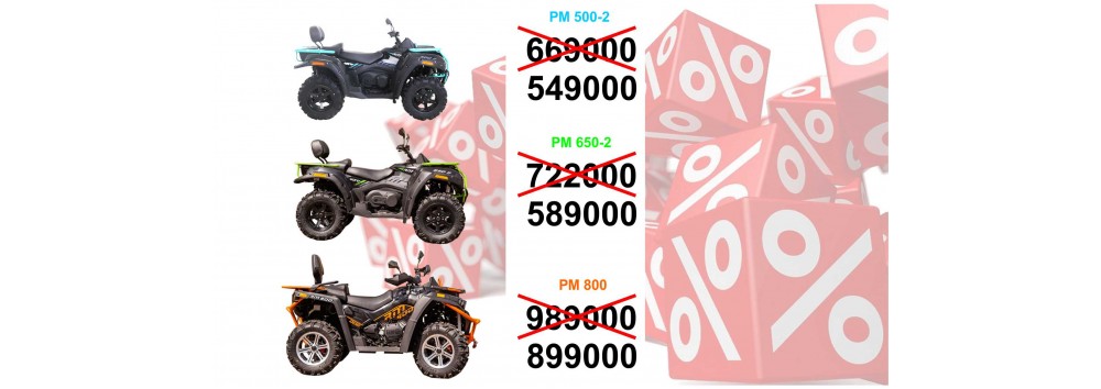 Снижение цены на квадроциклы РМ с 7.12.22 по 31.12.22