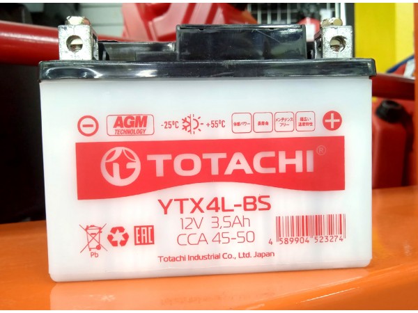 Аккумуляторная батарея TOTACHI CMF 3.5а/ч YTX4L-BS L