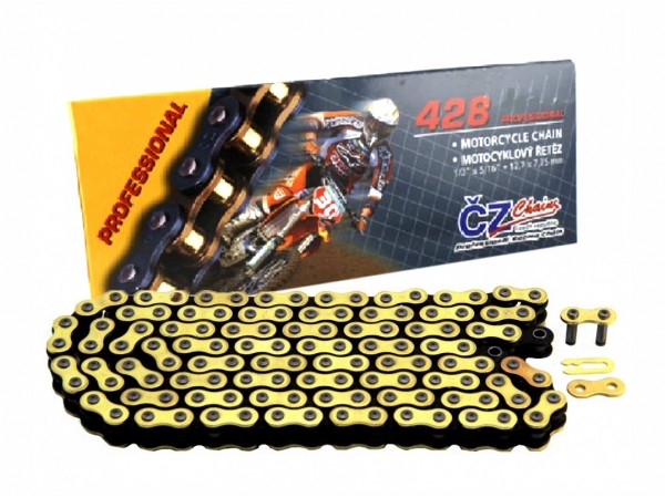 Цепь привода CZ Chains 428 MX Gold - 130